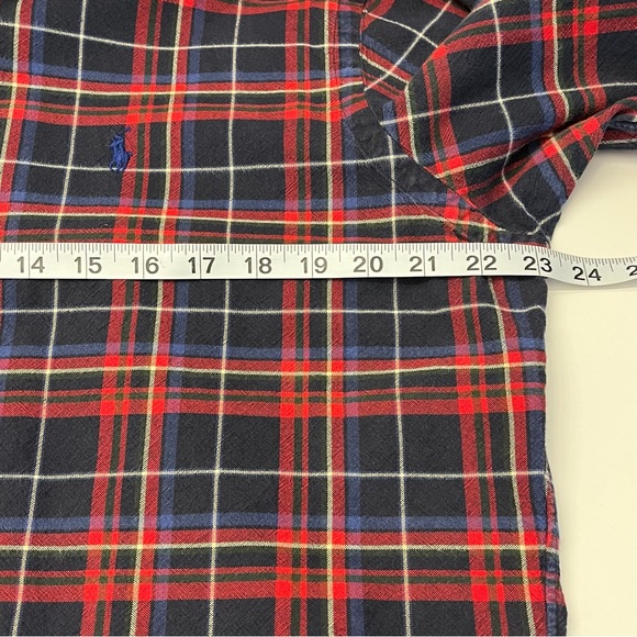 Ralph Lauren Mens Classic Fit Red Blue Plaid Long Sleeve Cotton Button Down L - Picture 8 of 12